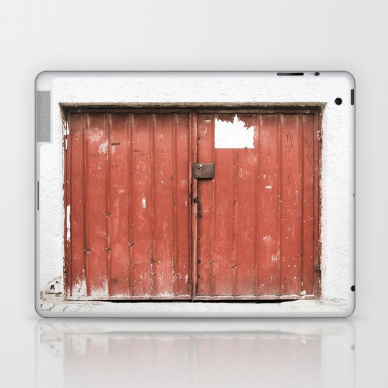 Kosovar Rustic Red Garage Door Laptop Ipad Skin By Calvinhanson