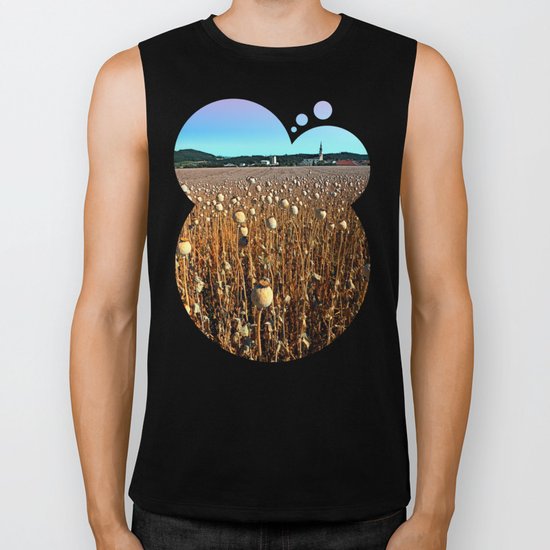 Poppy fields with a sunburn Biker Tank