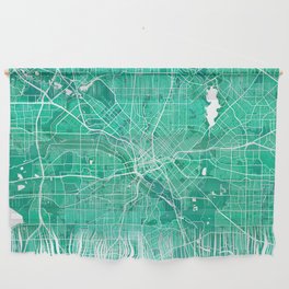 Dallas City Map of Texas, USA - Watercolor Wall Hanging