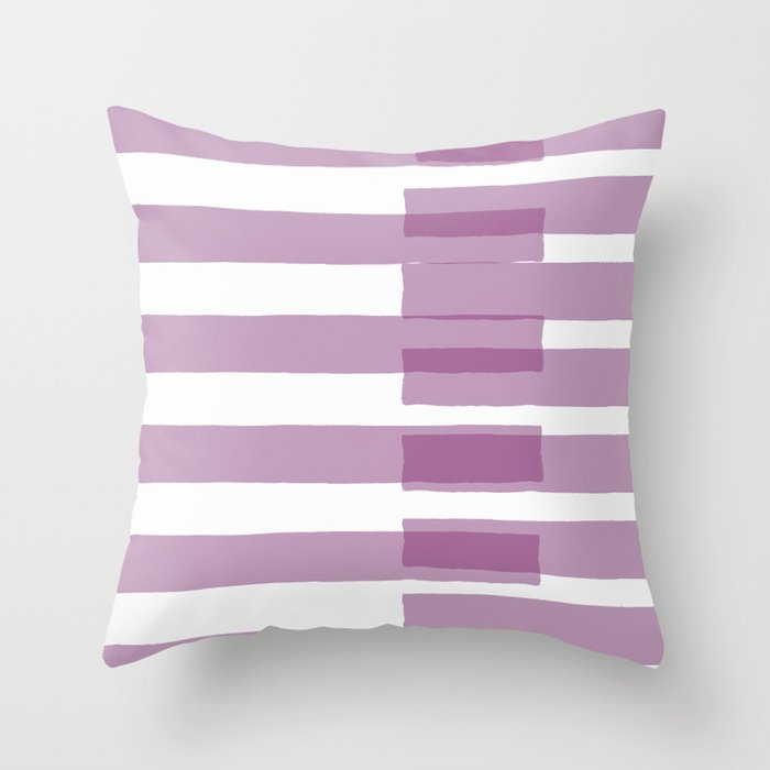 Big Stripes in Purple Throw Pillow