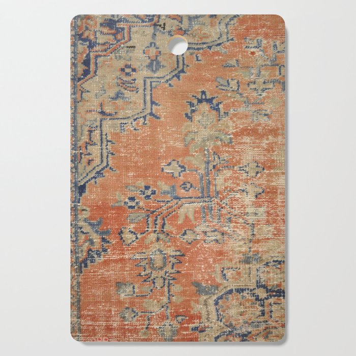 Vintage Woven Navy and Orange Cutting Board