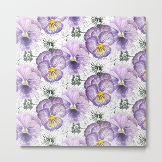 Pansy pattern Metal Print