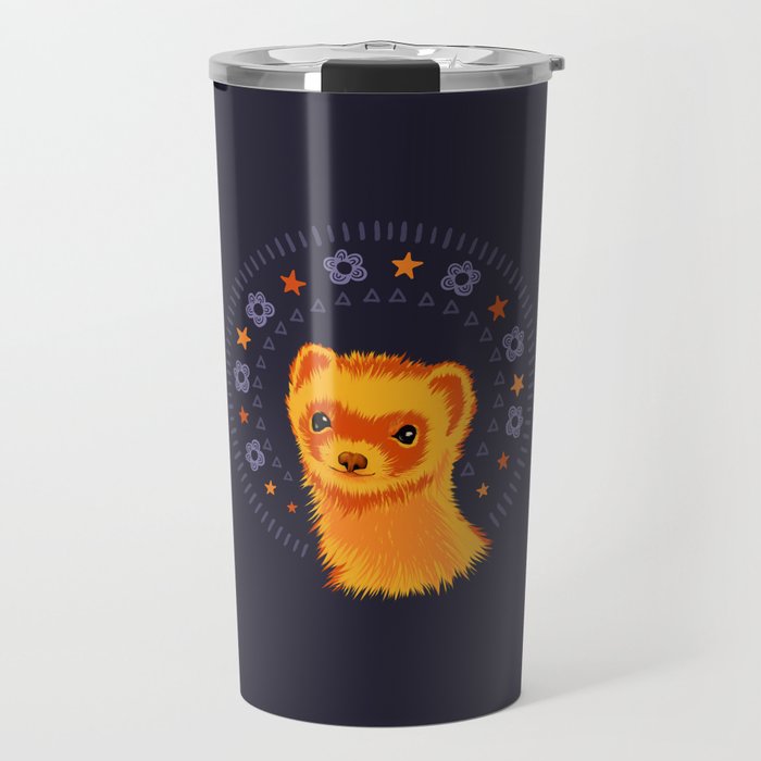 Cute ferret art adorable animal Travel Mug