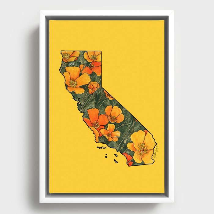 California Poppies Framed Canvas