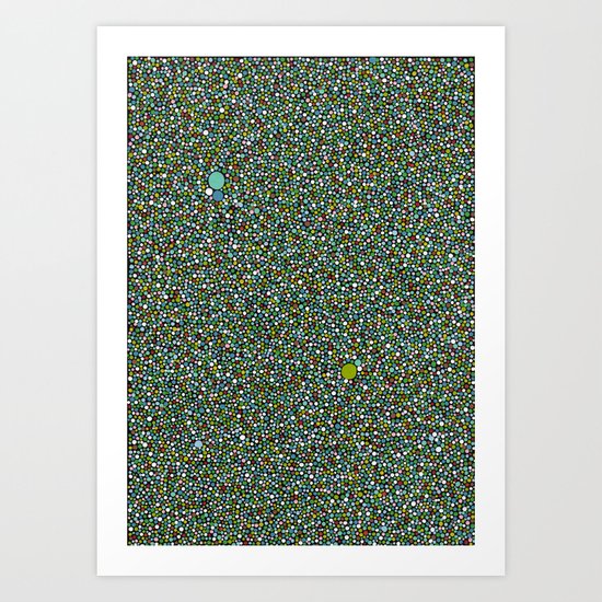 Blue/Green Dot Color Design Art Print