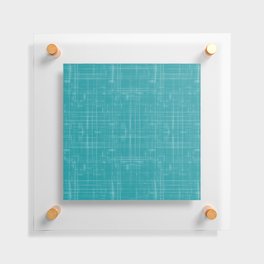 Modern Farmhouse Distressed Turquoise Blue And White Floating Acrylic Print