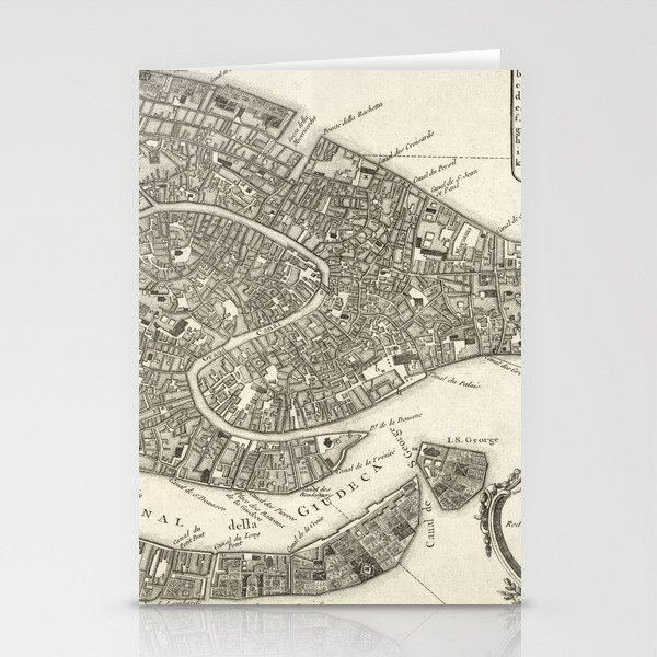 Map of Venice - 1764 vintage pictorial map Stationery Cards