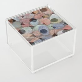 Rock and Roll Colorful Toilet Paper Roll Design Filled with Rocks Acrylic Box