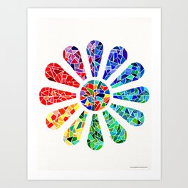 Rainbow Rosette Art Print