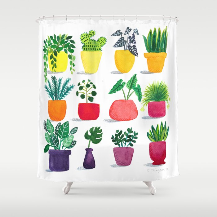 Happy Houseplants  Shower Curtain