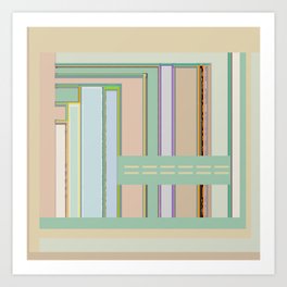 Circuit Board Blips, graphic design Art Print | Blips, Stripes, Circuit, Pale, Board, Lifesanexpedition, Stripe, Striped, Ivory, Green 