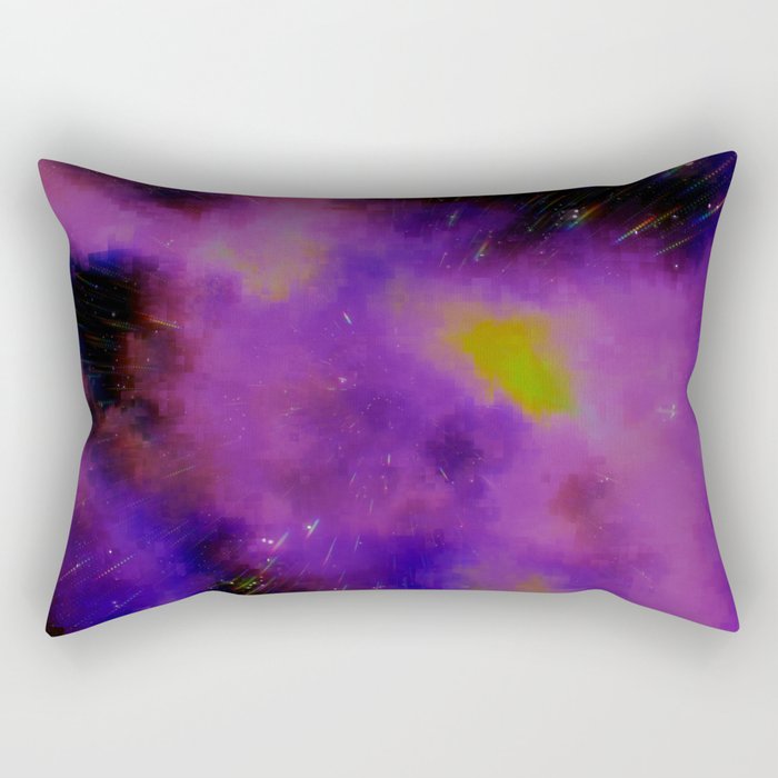 Digital glitch and distortion cosmos Rectangular Pillow