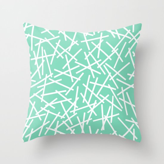Kerplunk Mint Throw Pillow
