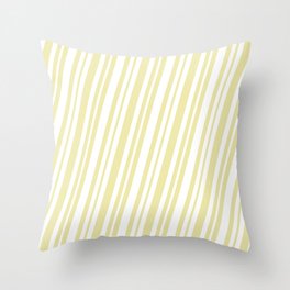 [ Thumbnail: Pale Goldenrod and White Colored Lines Pattern Throw Pillow ]