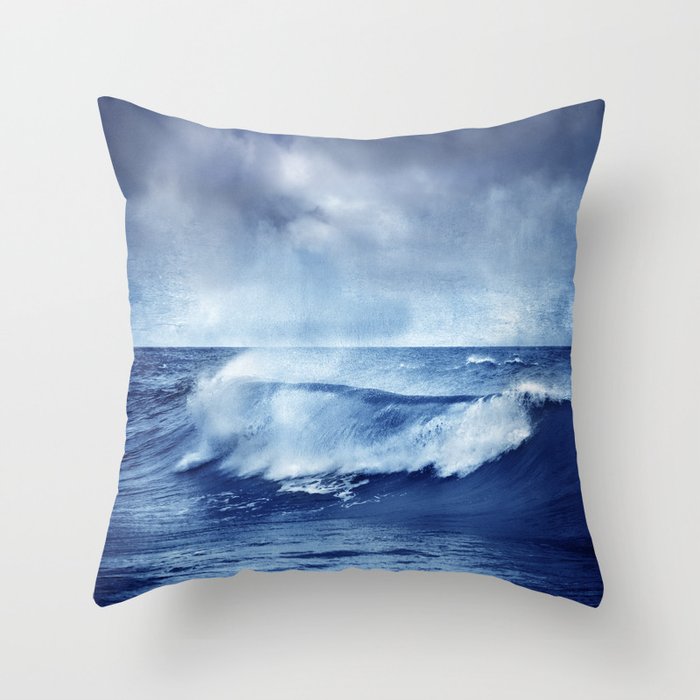 Blue wave Throw Pillow by Guido Montañés Society6