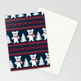 Knitted Christmas and New Year Pattern. Wool Knitting Sweater Design. Stationery Card