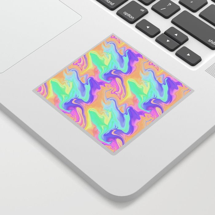 Colorful Iridescent Swirls Pattern Sticker