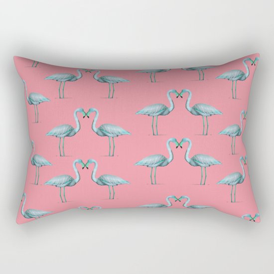 flamingo heart pattern Rectangular Pillow