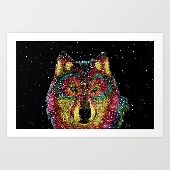 cosmic wild animals Art Print