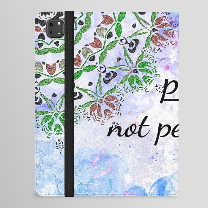 Progress, not perfection! Inspirational quote and affirmation with mandala frame iPad Folio Case