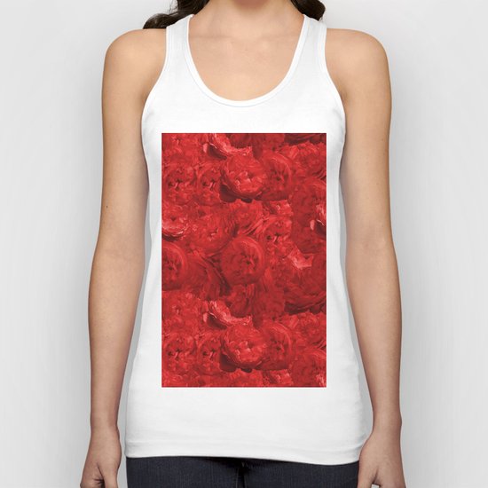 Bed of fire red roses - Rose floral Flowers Unisex Tank Top