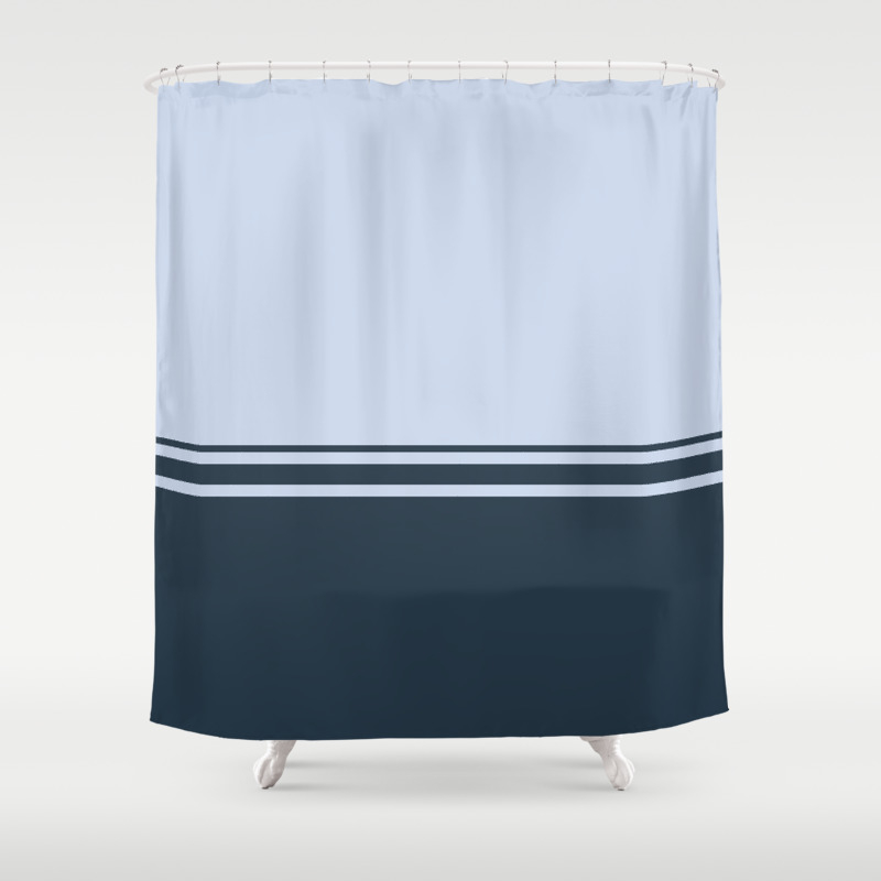 Navy Blue Stripes Shower Curtain By Jp, Shower Curtain Navy Stripe