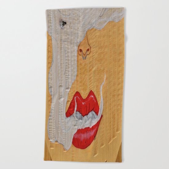 Puff, Smoking Lady Series Beach Towel