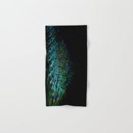 Peacock feathers on a black background Hand & Bath Towel