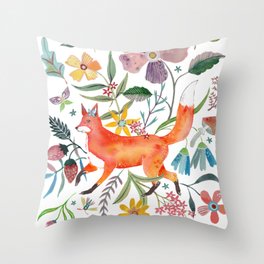 Fox Forest Throw Pillow