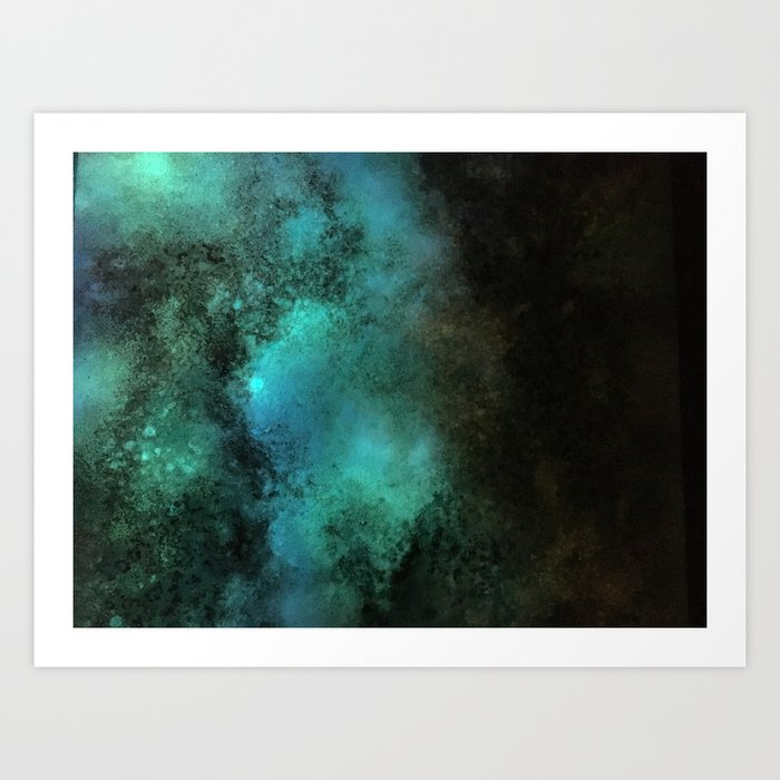 Painting Under Uv Spectrum Unique Blend Of Colors Original Contemporary Artwork Copper Art Print By Gilesartshop