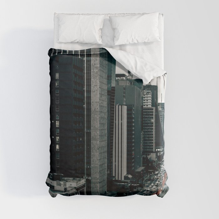 Brazil Photography - Busy Street In Down Town Sao Paulo Duvet Cover