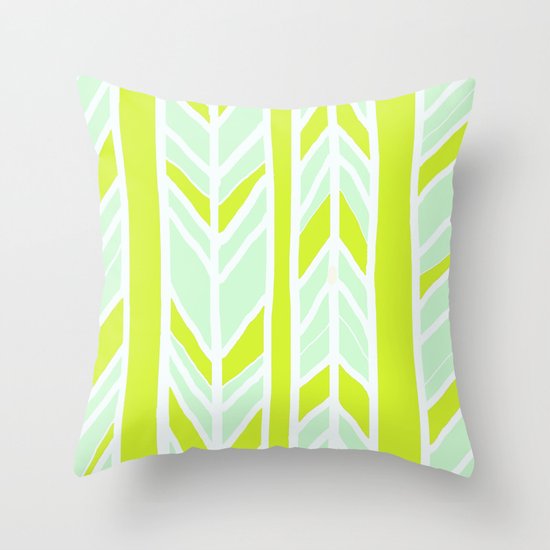 Stripes: Yellow & Pale Blue Throw Pillow