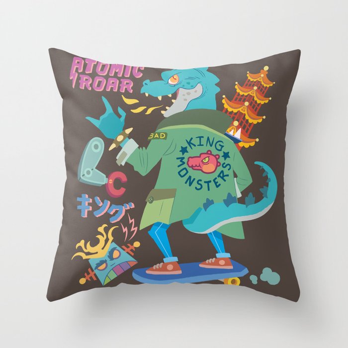 King of Monsters Throw Pillow