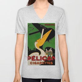 Pelican Cigarettes Vintage Advertisment Poster V Neck T Shirt