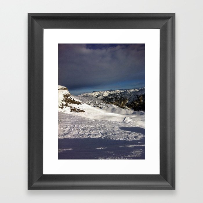 Skiing in the Austrian Alps Framed Art Print