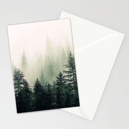 Foggy Pine Trees Stationery Card