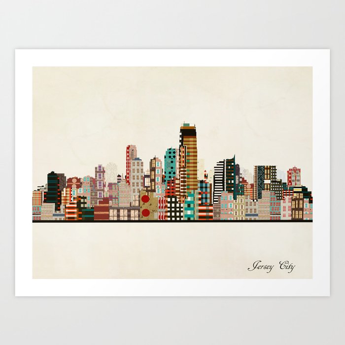 jersey city skyline Art Print
