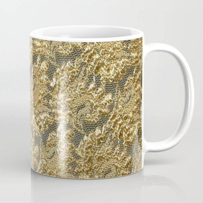 Vintage gold french grunge floral lace Coffee Mug