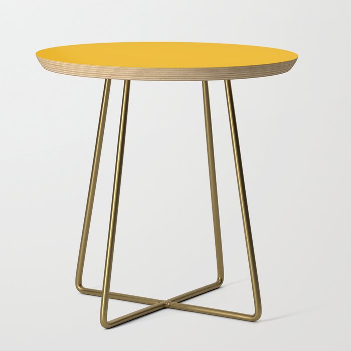 Tuscan Sun pure bright yellow solid color modern abstract pattern  Side Table