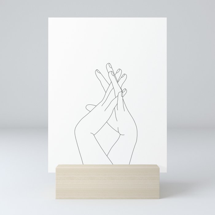Holding Hands Illustration - Dawn Mini Art Print