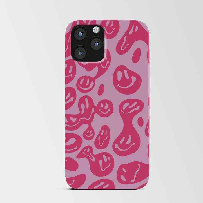Pink Dripping Smiley iPhone Card Case