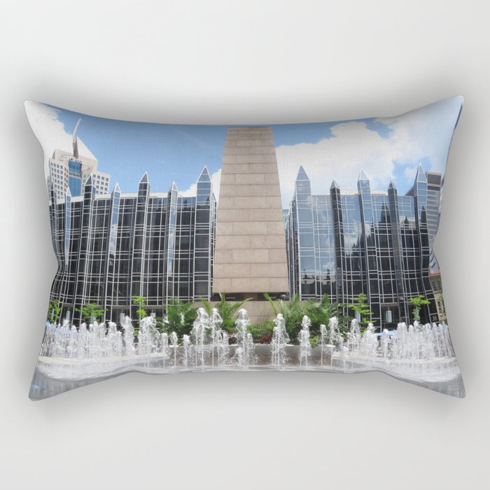 Concrete, Glass, and Water: PPG Plaza in Pittsburgh 21 Rectangular Pillow