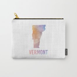 Watercolor State - VT Carry-All Pouch | Colorful, Bright, Greenmountains, Bold, Vermont, Unitedstates, State, Usa, America, Eastcoast 