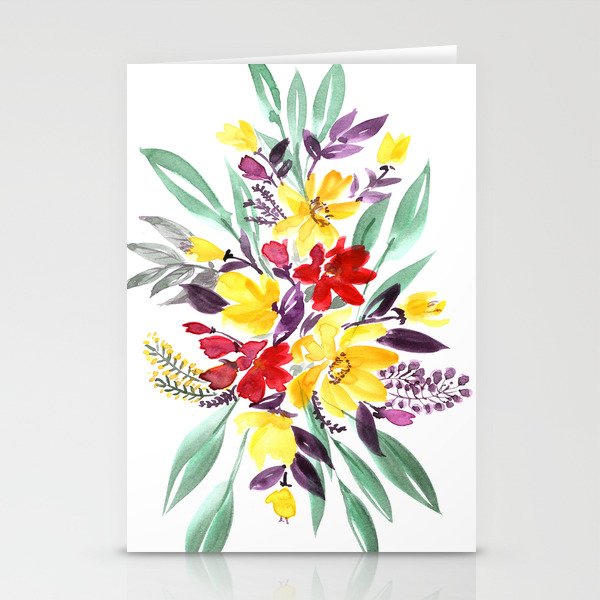 Floral bouquet in fall colors "Eloisse" Stationery Cards