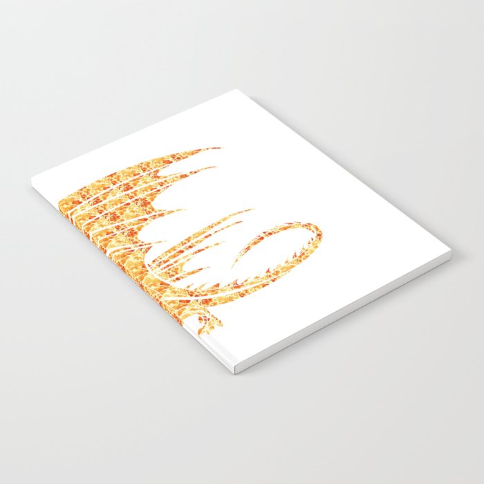 Dragon Silhouette Filled with Fiery Flames with Fiery Flames Notebook