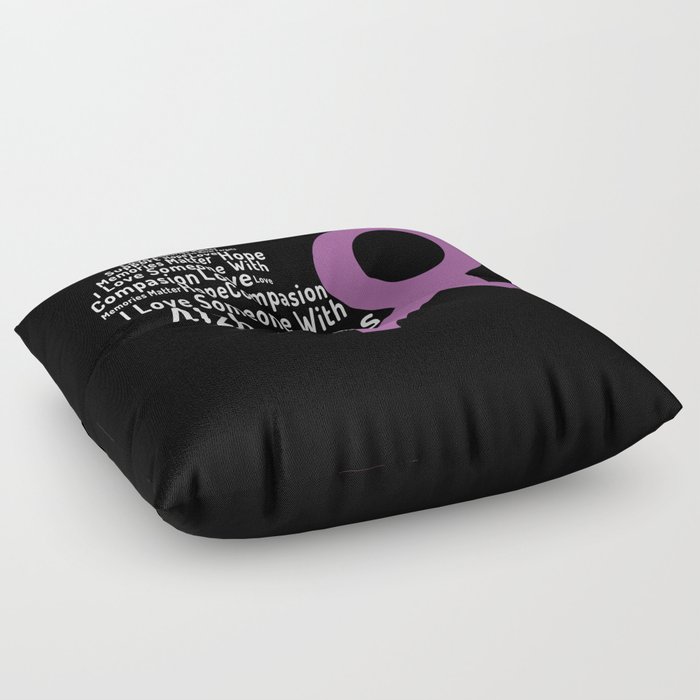 Word Cloud Heart Alzheimer Alzheimer's Awareness Floor Pillow