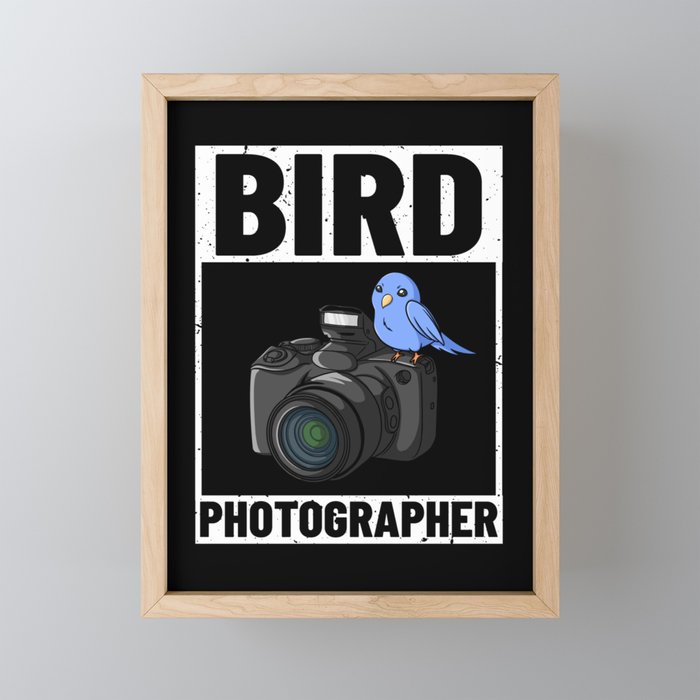 Bird Photography Lens Camera Photographer Framed Mini Art Print