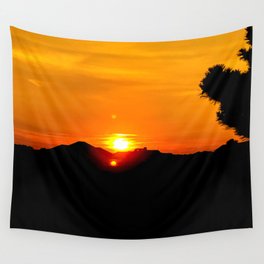 Sunset with Orange Sky Wall Tapestry