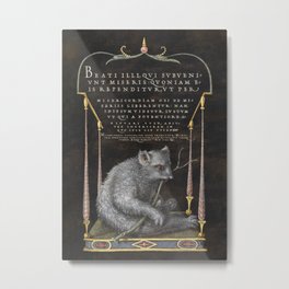 A Sloth from Mira Calligraphiae Monumenta or The Model Book of Calligraphy (1561–1596) by Georg Bocskay and Joris Hoefnagel Metal Print