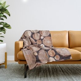 Stacked Round Logs x Hygge Scandi Rustic Cabin Throw Blanket
